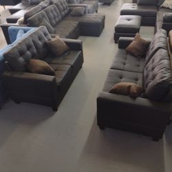 Espresso 2pcs Sofa & Loveseat 