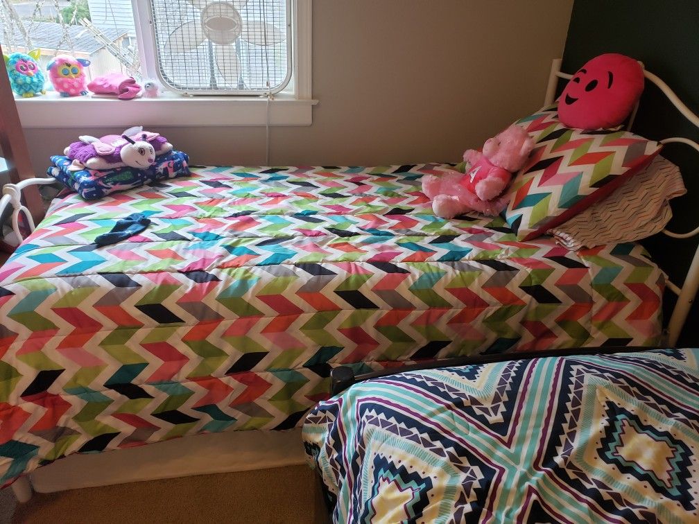 Twin bed frame and mattress