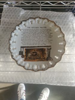 Vintage Ceramic Kitchen Prayer Plate