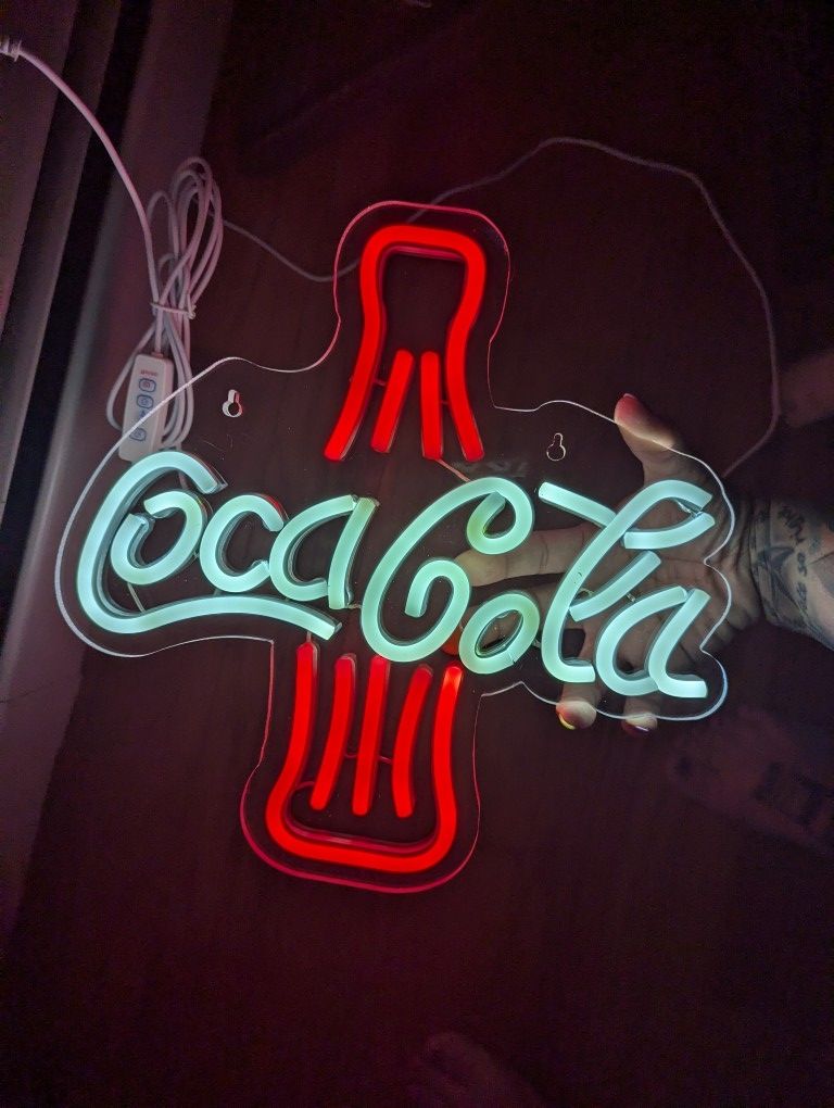 Neon Coca Cola 12" USB Light Sign Bar Room Novelty