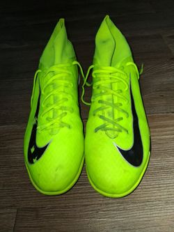 Nike Mercurial Superfly indoor soccer shoes in a vibrant volt