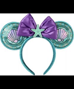 Loungefly Disney Princess Stained Glass Collection Little Mermaid Ariel Ears NWT