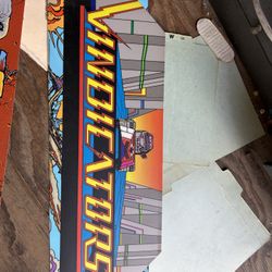 Original Atari Vindicators Arcade Marquee 