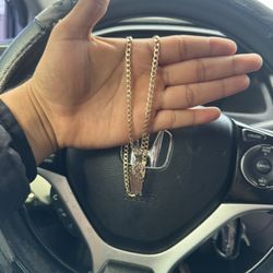 Selling As A Set! 10k Gold Chain 20’ 14k Gold San Judas Pendant 