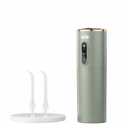Green Cordless Electric Water Flosser for Dental Hygiene, Featuring a Retractable Design for Easy Teeth Cleaning