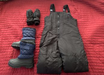 Kids Snow Suit & Boots & Gloves