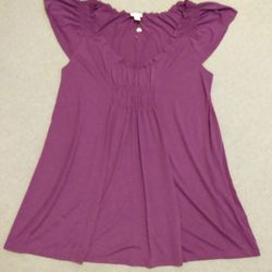 BRAND NEW WITH TAG LADIES CATO GRAPE CAP SHOULDER SLEEVES ABOVE KNEE THIN COTTON SUMMER DRESS