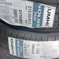4 New Tires  215/55/17 Kumho Solus Tires