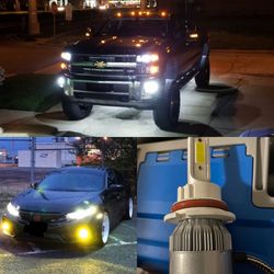 White 9005 HB3 LED Bulbs Headlight Conversion Kit High Beam Bright