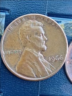 1966 Penny us coin error ddo