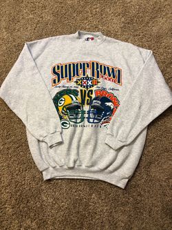 VTG 90s Logo Athletic Super Bowl XXXII Packers Broncos Crewneck Sweater Size XL