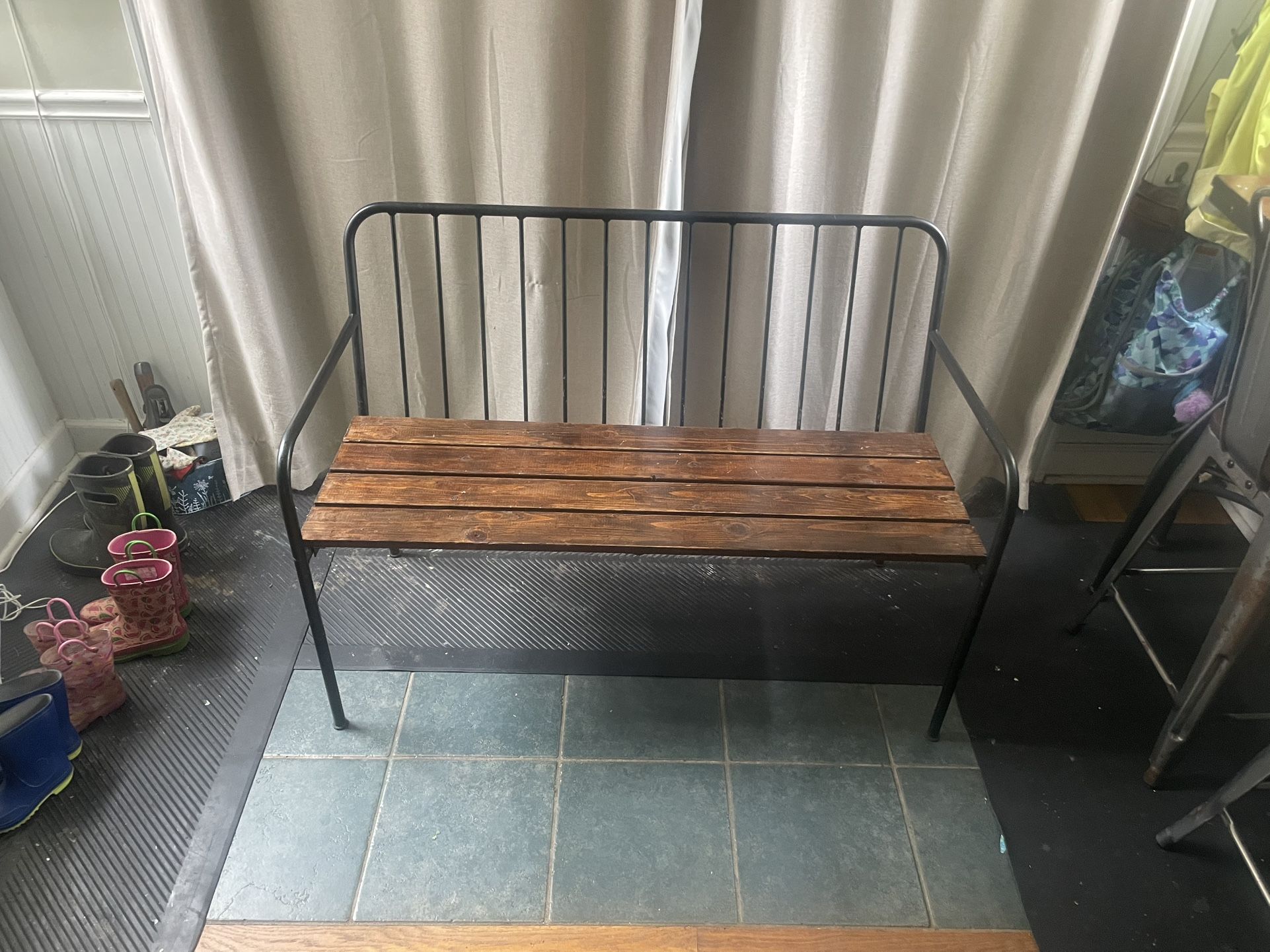 Metal & Wood Bench