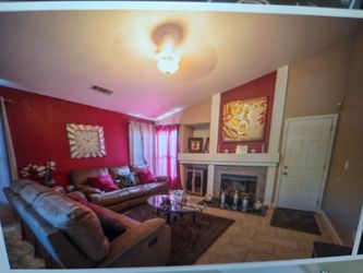 Living room couches brown reclining for 3 people each practic new condition no issues like new