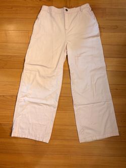 Wild Fable Elastic Waist Wide Leg Cotton Pants Light Pink Women's Size Large