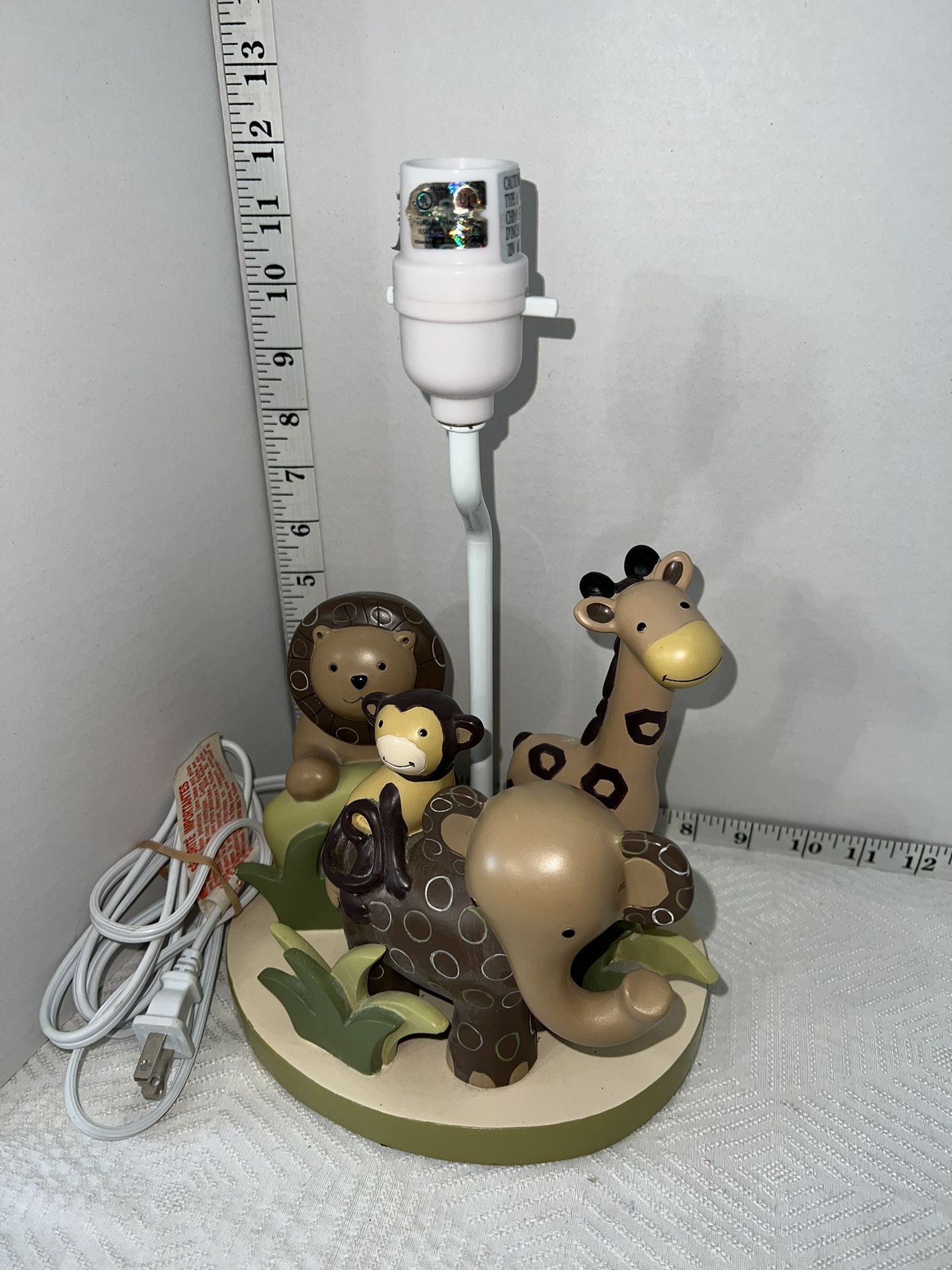 Lamb's & Ivy Jungle animals Lamp Boy Girl Elephant Monkey giraffe nursery brown