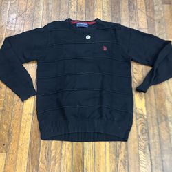 0036 us polo association men black sweater sz large
