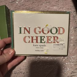 New Kate Spade In Good Cheer Holding Gift Card Envelope Set Of 8 
