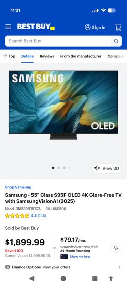 Samsung premium Oled 55" S95F- New