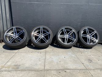 Set 20” Staggered Marquee Wheels Blk Machined, 5x112 Mid Offset, W245/35/20, 275/30/20 Lexani Tires, Fits SL500, CLS500 Mercedes Benz,,sel$800.00 Cash
