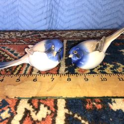 B & G BING & GRONDAHL #1633 OPTIMIST #1635 PESSIMIST TITMOUSE BIRD FIGURINE PAIR