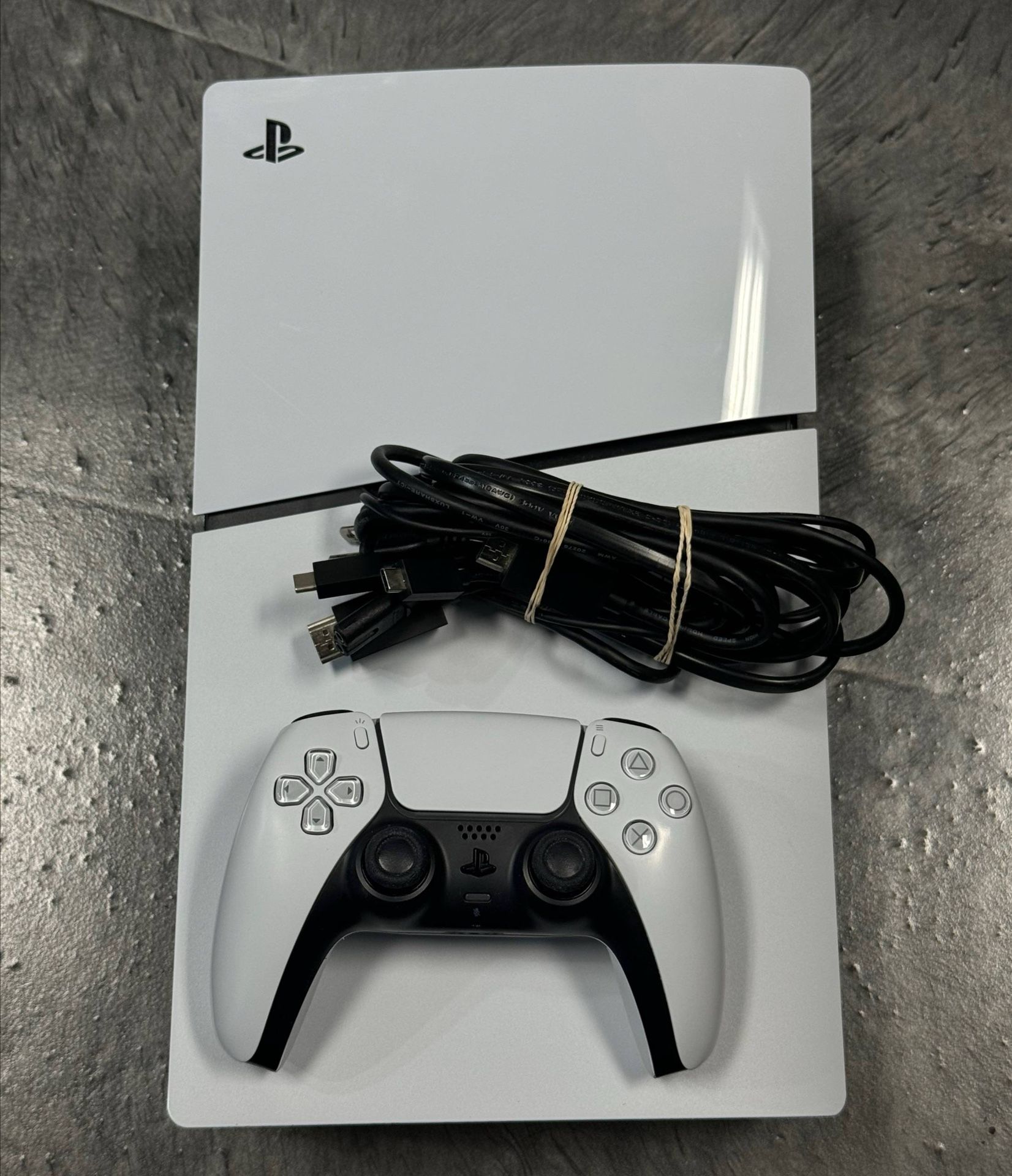 Sony PlayStation 5 Disc Edition 1TB White Console Gaming System CFI-2015 Controller Cords