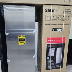 Galanz 11 Cu Ft. Upright Adjustable Freezer Convertable To Refrigerator In Stainless Steel