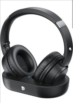 Dytole Wireless Headphones for TV, TV Headphones Wireless for Seniors, Versatile Charging Dock with Transmitter, Instant Audio Sync, 65-Hour Battery L