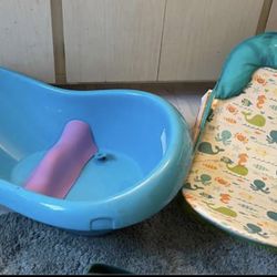 Baby bath tub and baby bath seat.