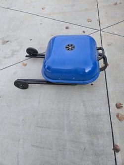 Bbq Portable blue Charcoal Grill Used 