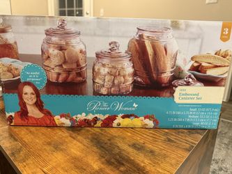 The Pioneer Woman Cassie Glass Canister Set – 3 Piece Rose (Discontinued • Collectible) 