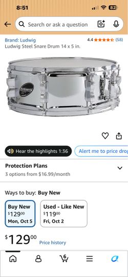 Ludwig snare drum and seat
