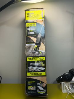 Shark VACMOP Cordless Hard Floor Cleaner, Vacuum and Spray Mop, Powerful Suction, Lightweight, LED Headlights, Includes 4 Disposable Pads, 12oz Multi-
