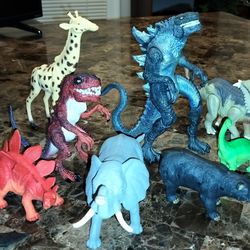Assortment Of Dinosaur And Animal Toys 