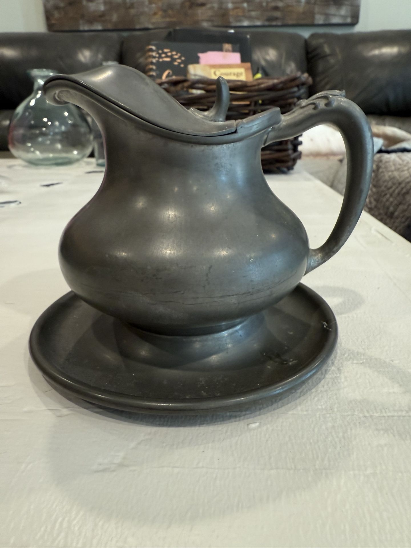 Antique Pewter Coffee Creamer