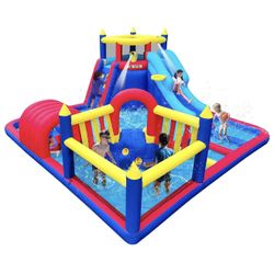 Inflatable Square Water Slide Park,15x15FT,Big Splash Pool,