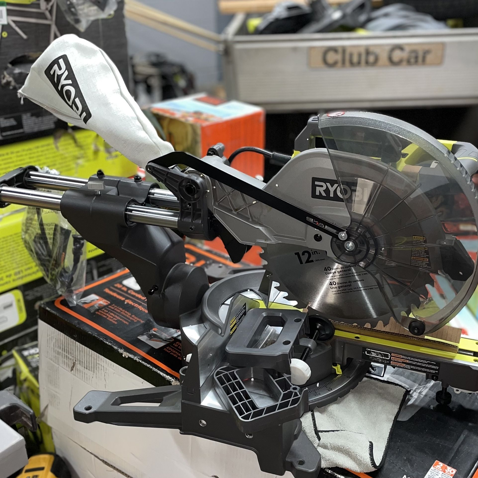 Ryobi 15 Amp 12 in. Corded Sliding Compound Miter Saw with LED Cutline Indicator