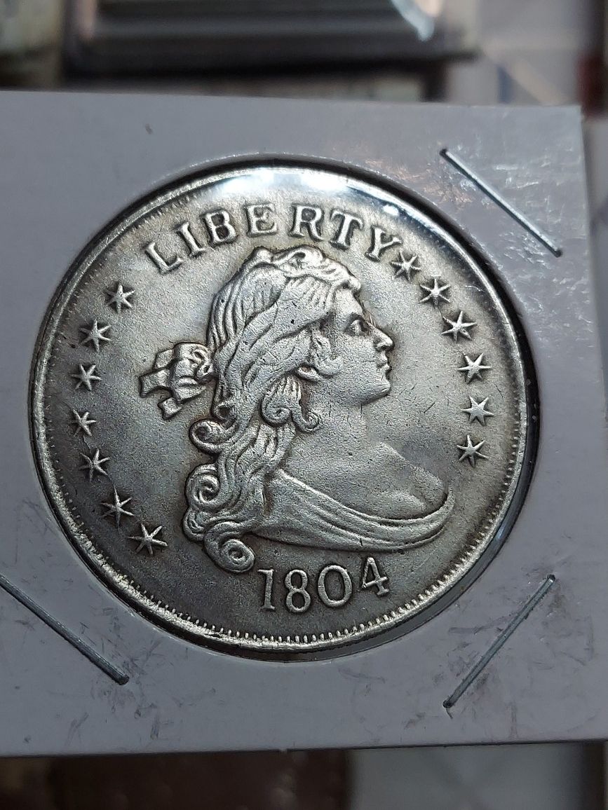 1804 GREAT OLD NOVELTY SILVER PLATED LIBERTY ONE DOLLAR