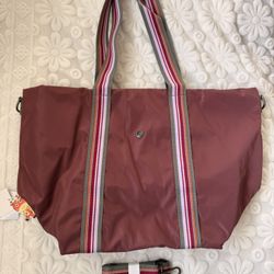 Lightweight Large Nylon Tote Bag with Shoulder & Crossbody Strap