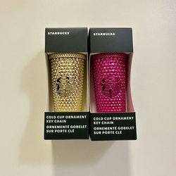 Starbucks Holiday Studded Ornament Keychains 2022