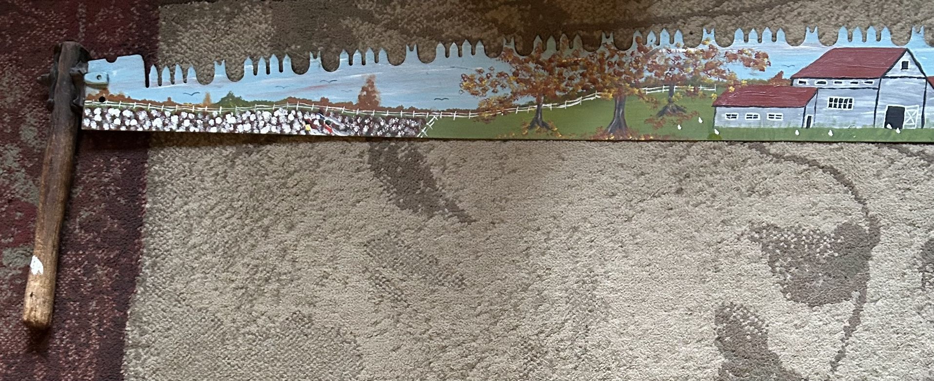 Hand Painted Old Timber Saw