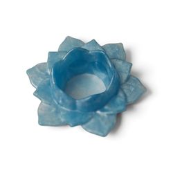 Handmade Blue Resin Lotus Candle Holder