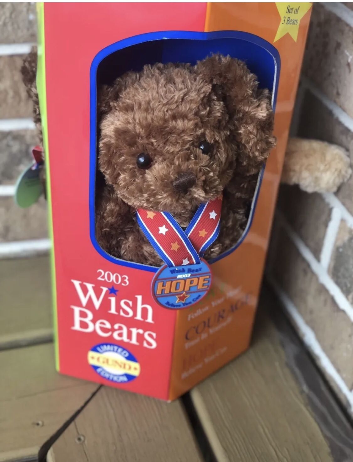 2003 Gund Limited Edition Wish Bears 3-Pack 13” Teddy Bears Plush NEW