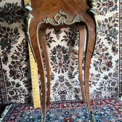 Antique French Table With Bronze Accents