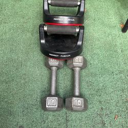 10lbs Dumbbells And Two Pushup
