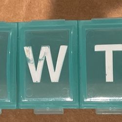 LARGE Pill Organizer 7in. by 1.5 in. 7 Days 1x Per Day