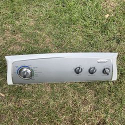 Genuine OEM MAYTAG WHIRLPOOL Dryer Timer 8566184A  and Panel   PREOWNED tested. Good shape includes the panel and switches. 