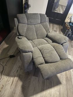 Gray Power Lift Recliner Chair