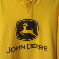 *NEW* "John Deere" Yellow Hoodie Size 2XL