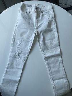 GAP White Distressed Skinny Jeans – Size 25R