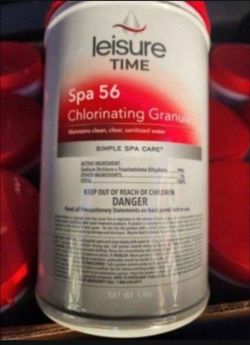 Leisure Time E5 Spa 56 Clorinating Granules for Spas and Hot Tubs. We have 12 containers, one container for 5 pounds. $250 for all 12 containers or on
